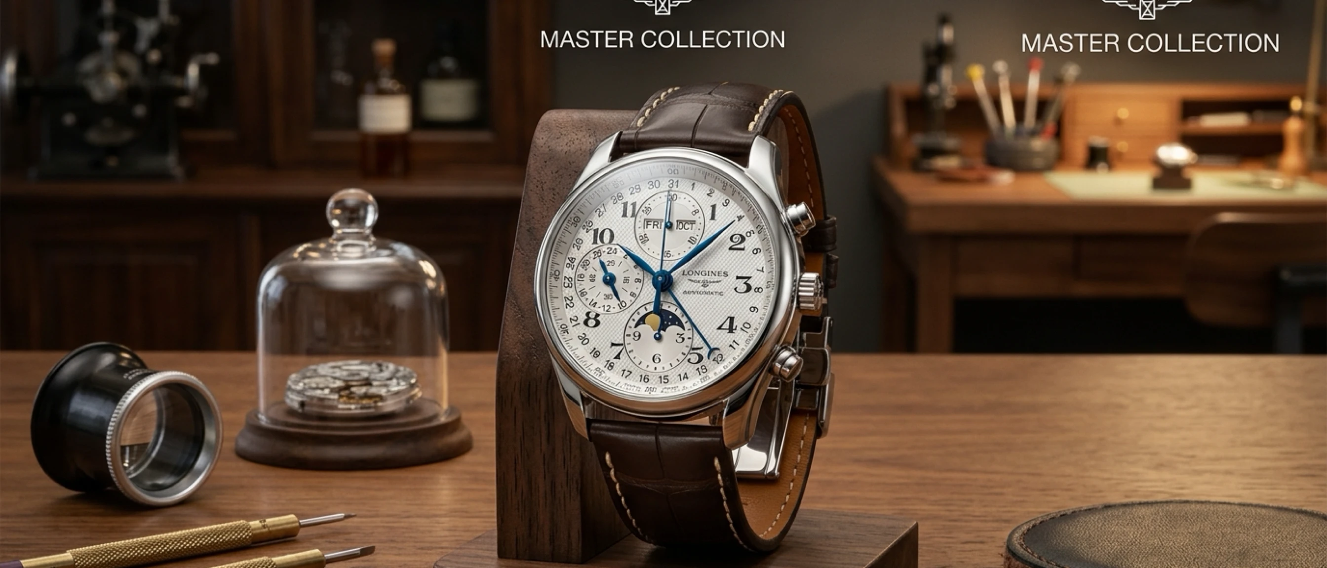 Longines Master Collection Moonphase Chronograph 1:1 Super Clone ETA Saat Longines Master Collection Moonphase Chronograph 1:1 Super Clone ETA Saat