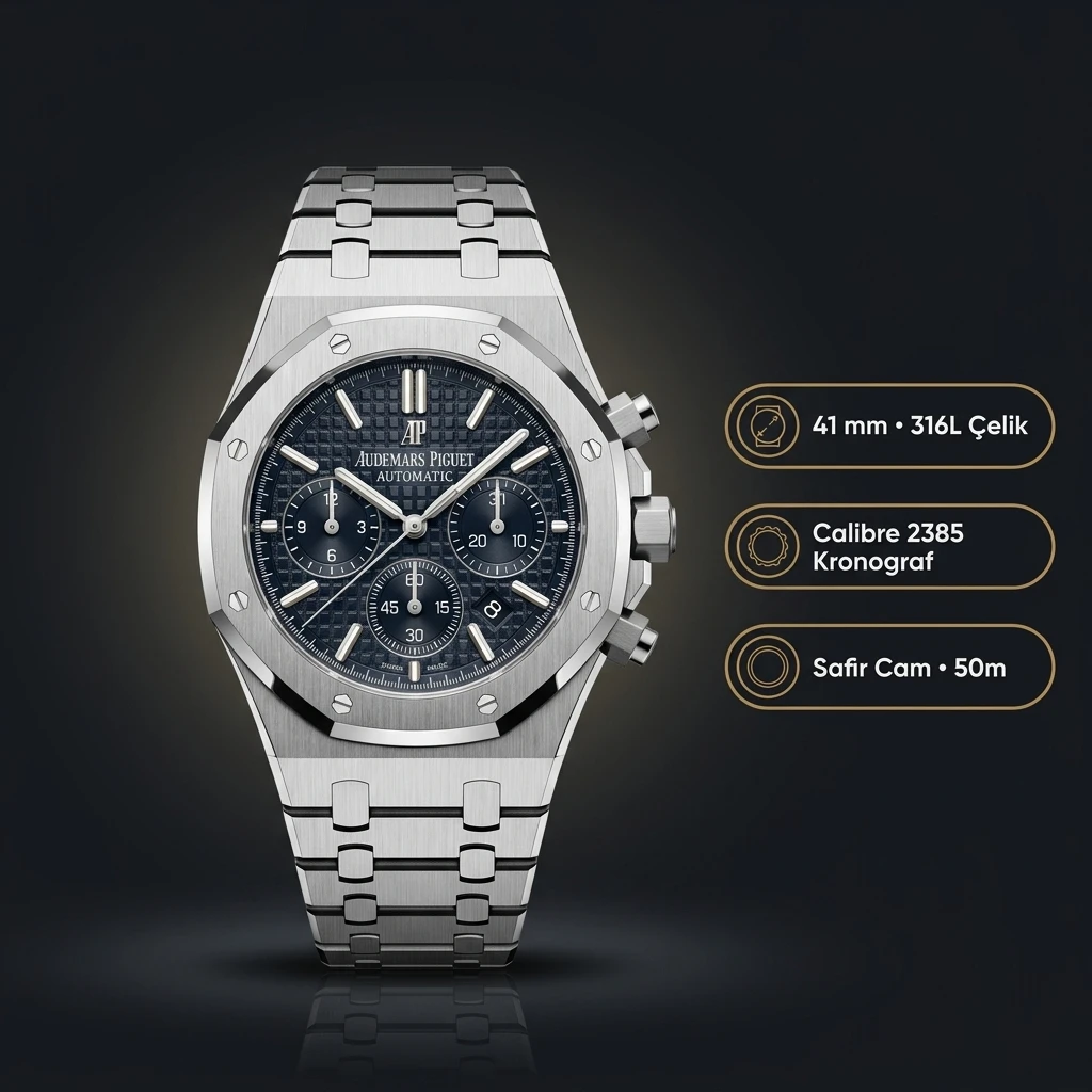 Audemars Piguet 15400ST Mavi Kadranlı Otomatik Super Clone ETA Saat