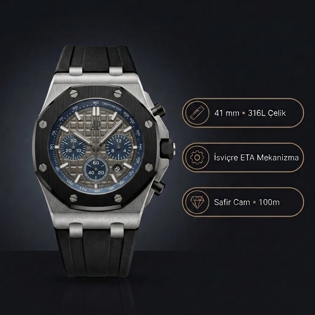 Audemars Piguet 26420 Gri Kadranlı Super Clone ETA Saat