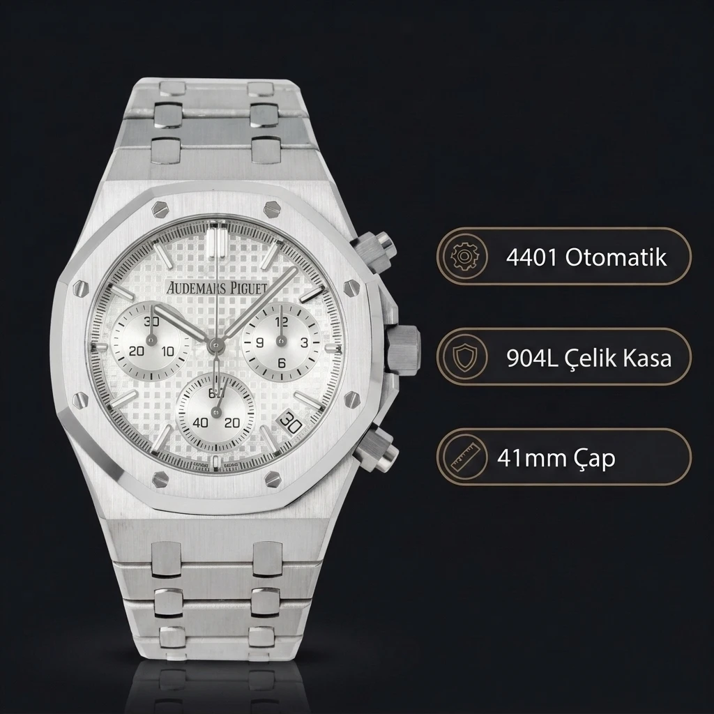 Audemars Piguet Royal Oak 26240st Damalı Kadran Aps Factory 4401 Super Clone ETA Saat