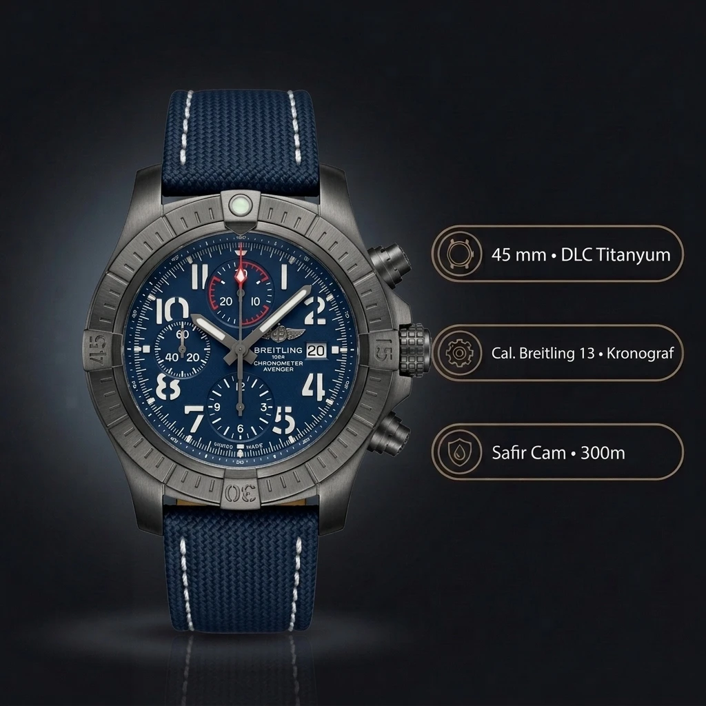 Breitling Avenger B01 44 mm Mavi Chronograph Nato AB0147101C1X1 Super Clone ETA Saat