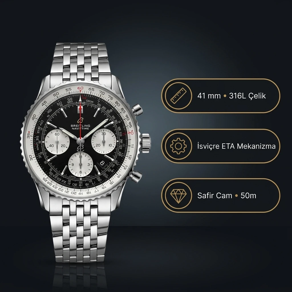 Breitling Navitimer B01 Chronograph 46 Super Clone ETA Saat