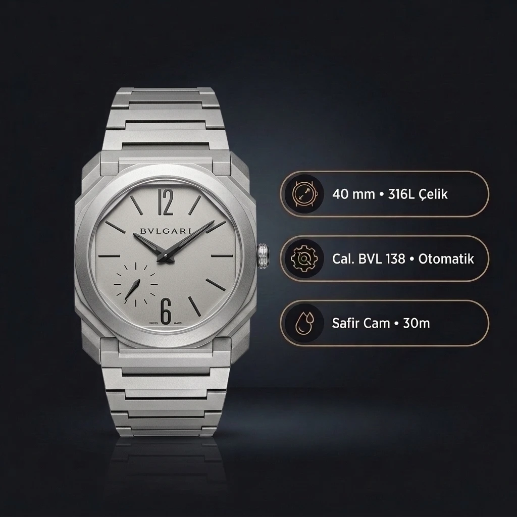Bvlgari Octo Finissimo 40 mm 103297 Paslanmaz Çelik 316L Super Clone ETA Saat