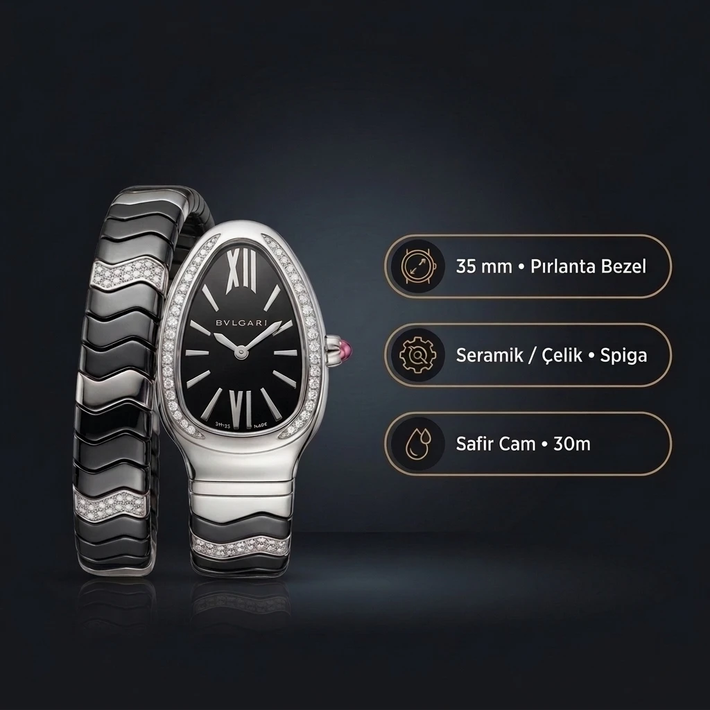 Bvlgari Octo Roma 34 mm 103798 Octo Roma Gümüş Kadran Çelik Duz Super Clone ETA Saat