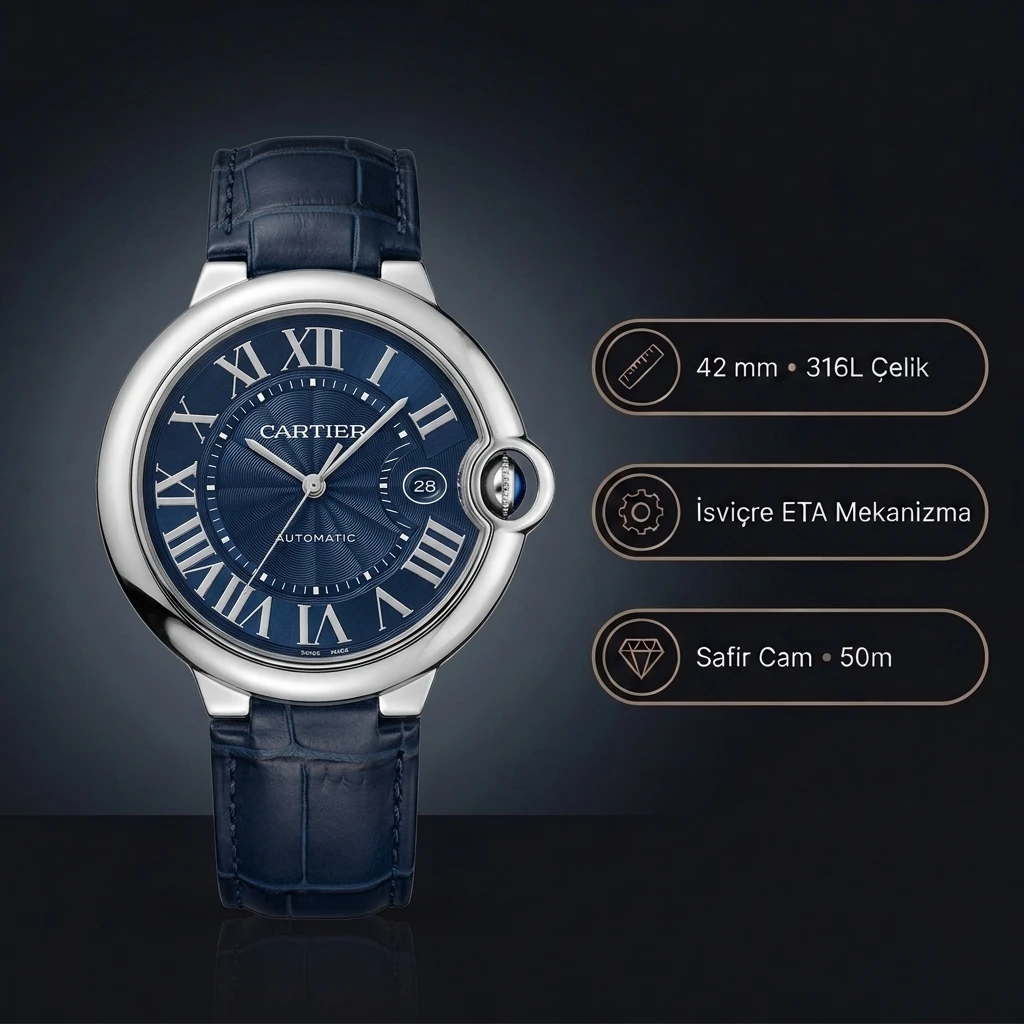 Cartier Ballon Bleu 42 mm WSBB0025 De Cartier Super Clone ETA Saat