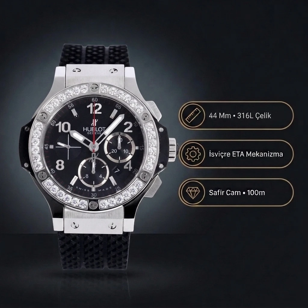 Hublot Big Bang 44 Mm Silver Baget Super Clone ETA Saat