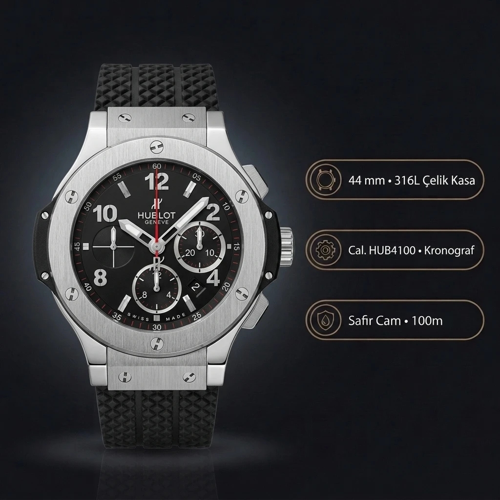 Hublot Big Bang Çelik Seramik Chronograph Super Clone ETA Saat