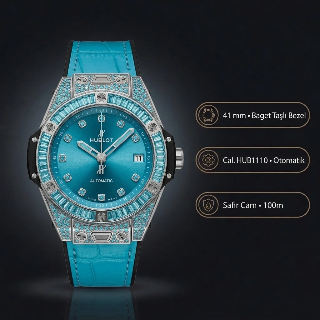 Hublot Big Bang Mavi Kordon Kutu Display Super Clone ETA Saat
