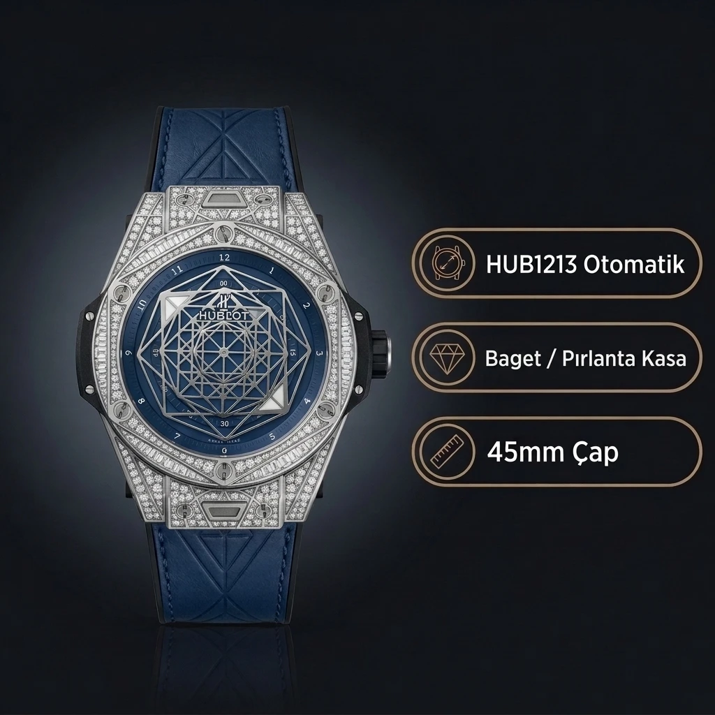 Hublot Big Bang Sang Bleu Baget Kasa Mavi Kadran Mavi Deri Super Clone ETA Saat