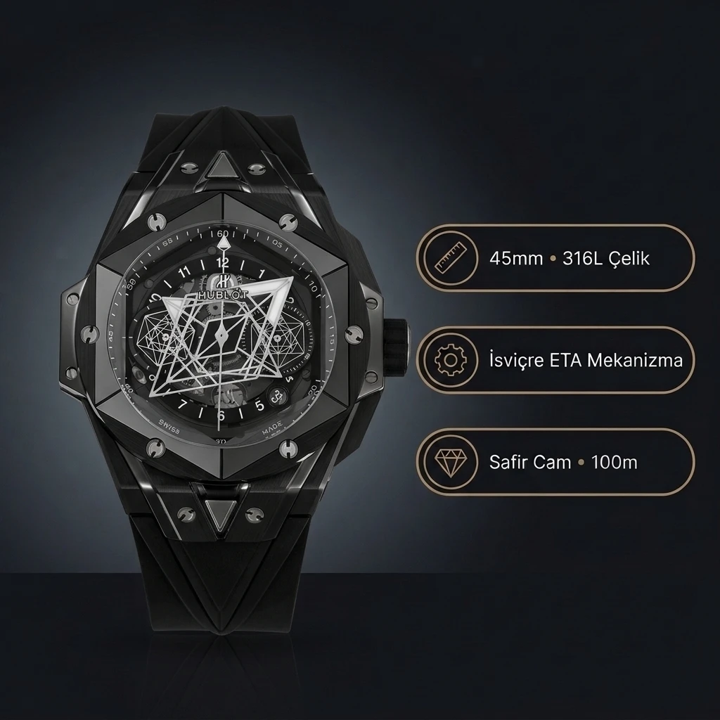 Hublot Big Bang Sang Bleu Black Ceramic 45mm Super Clone ETA Saat