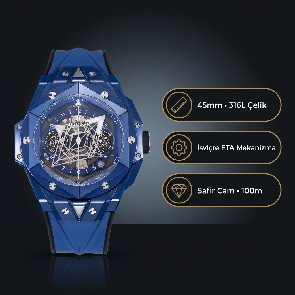 Hublot Big Bang Sang Bleu Ceramic 45mm Super Clone ETA Saat