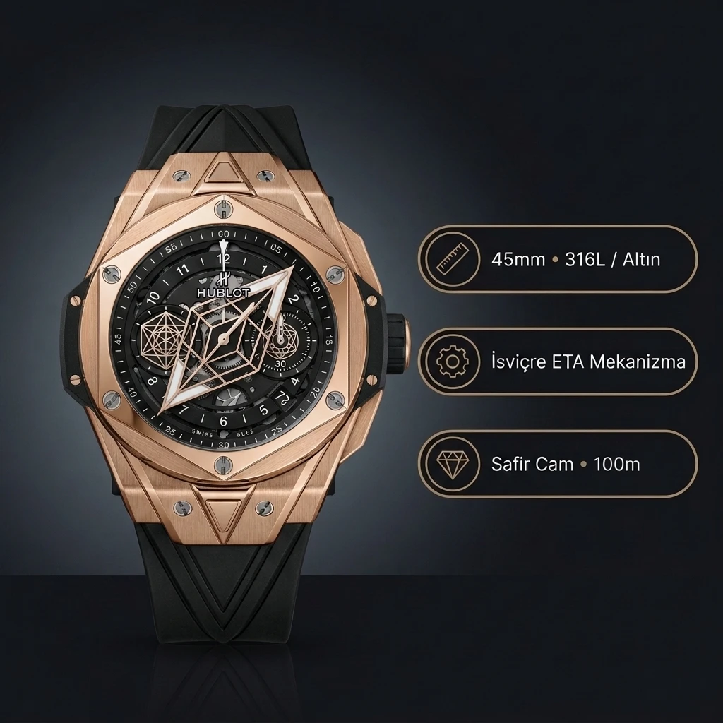 Hublot Big Bang Sang Bleu King Gold 45mm Super Clone ETA Saat