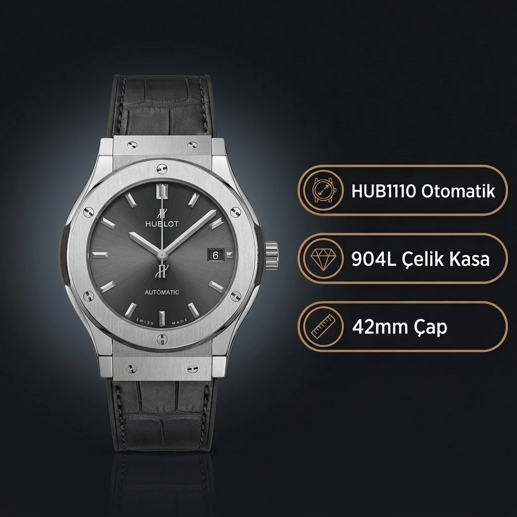 Hublot Big Bang Siyah Kadran Seramik Kasa Kauçuk Kordon Super Clone ETA Saat