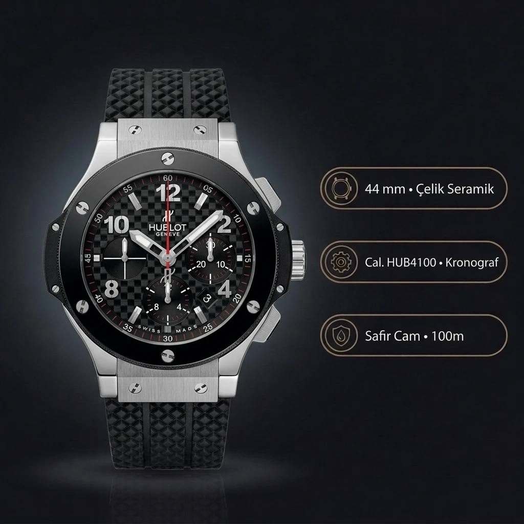 Hublot Big Bang Siyah Seramik Chronograph Gündüz Super Clone ETA Saat