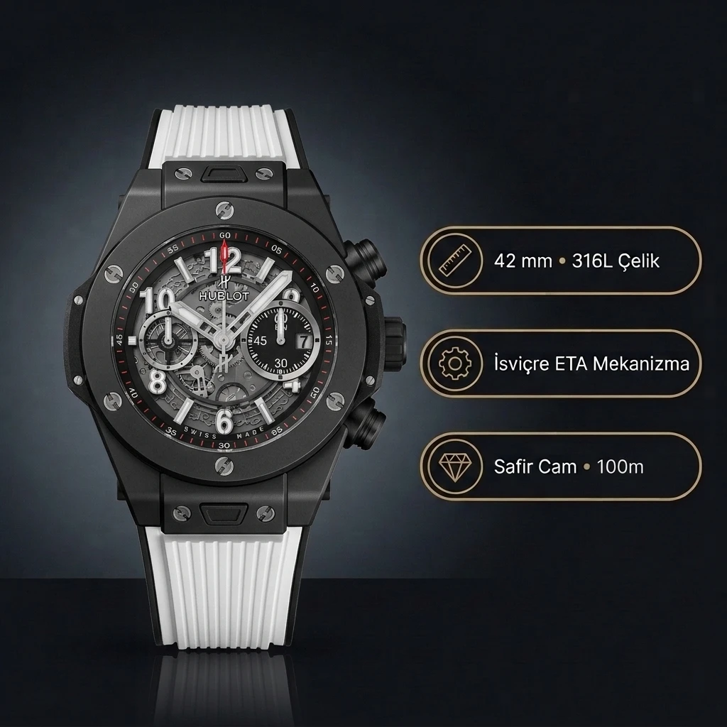 Hublot Big Bang Unico Ceramic Mat Kasa 42mm Super Clone ETA Saat