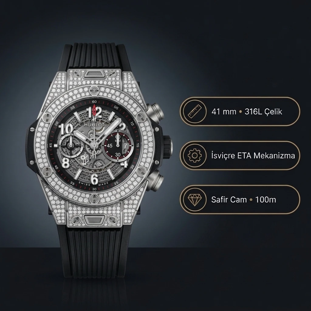 Hublot Big Bang Unico Silver Baget Super Clone ETA Saat