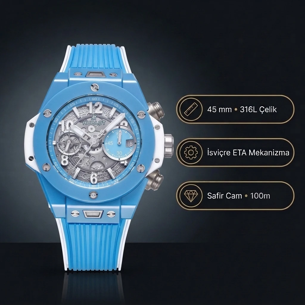 Hublot Big Bang Unico Sky Blue 45mm Super Clone ETA Saat