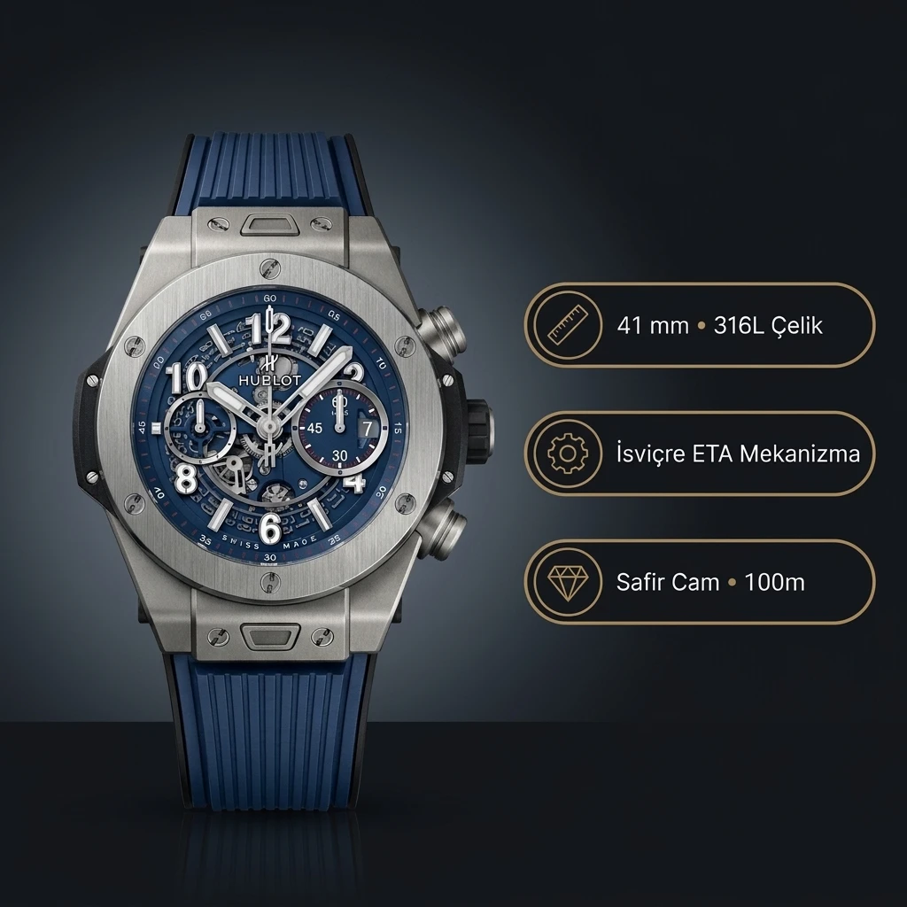Hublot Big Bang Unico Titanium Blue Super Clone ETA Saat