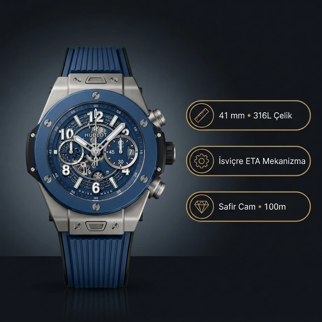 Hublot Big Bang Unico Titanium Ceramic Blue Super Clone ETA Saat