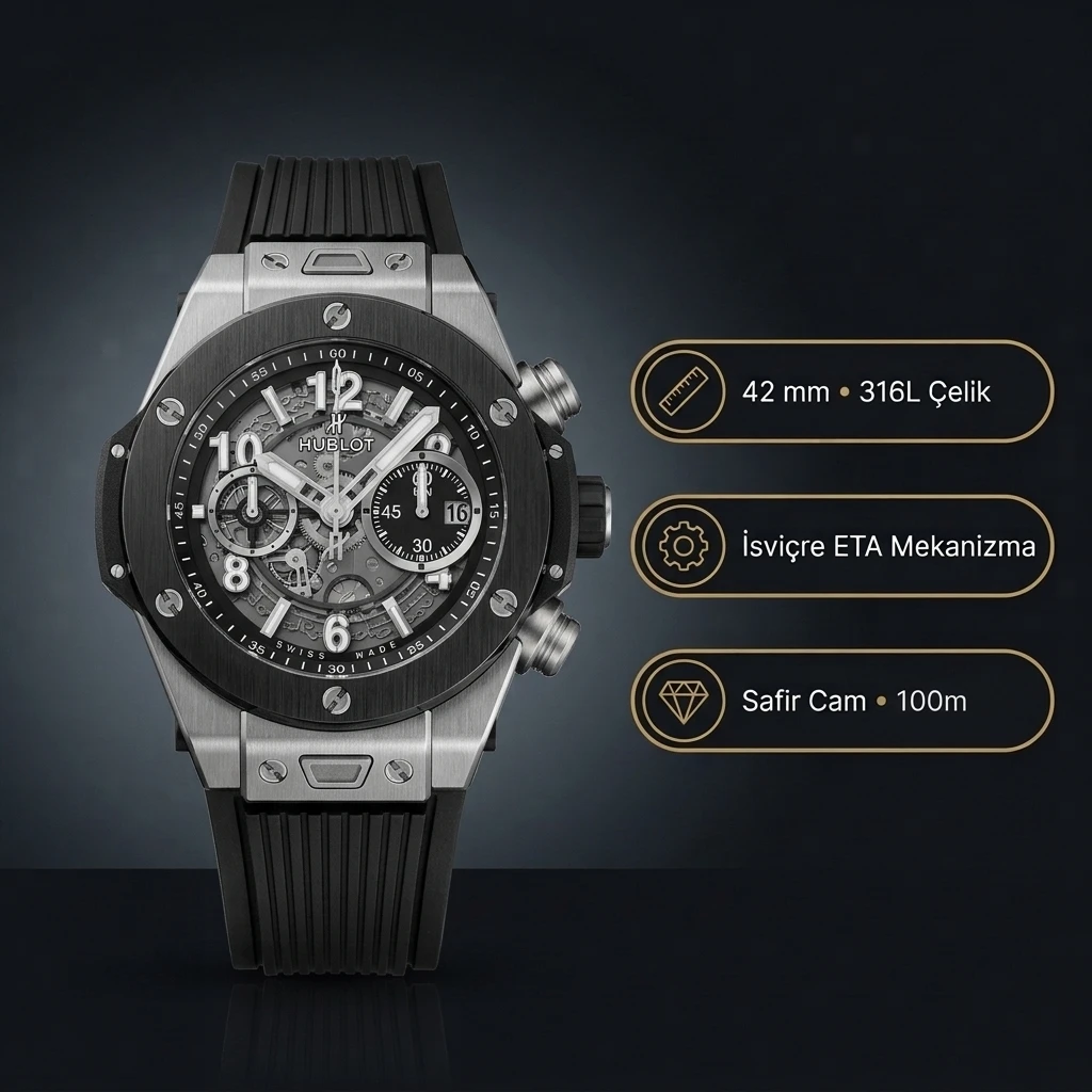 Hublot Big Bang Unico Titanium Chronograph 42 Mm Super Clone ETA Saat
