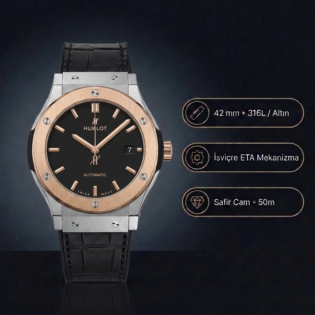 Hublot Classic Fusion Titanium King Gold 42 Mm Super Clone ETA Saat