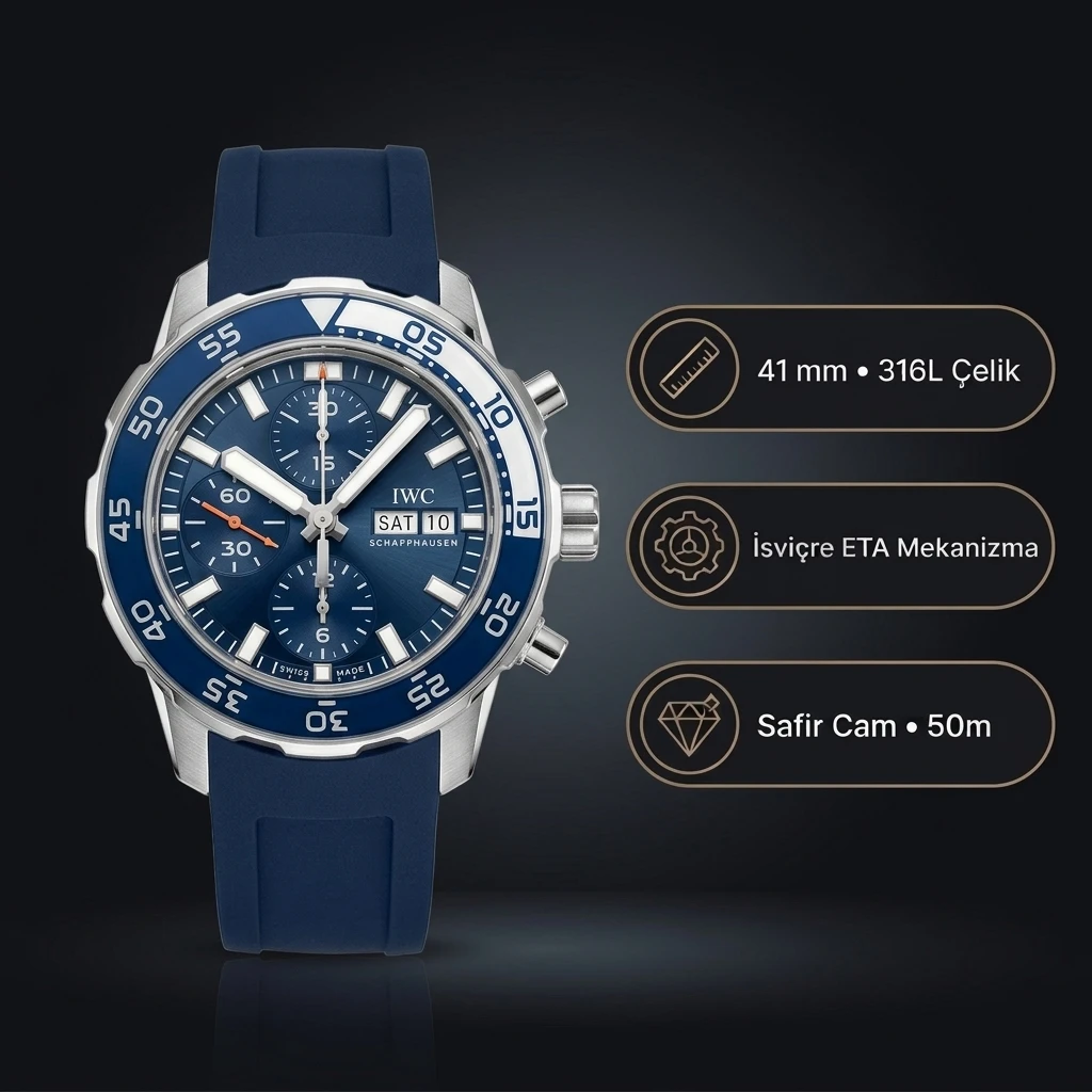 IWC Aquatimer Chronograph Blue IW376711 Super Clone ETA Saat