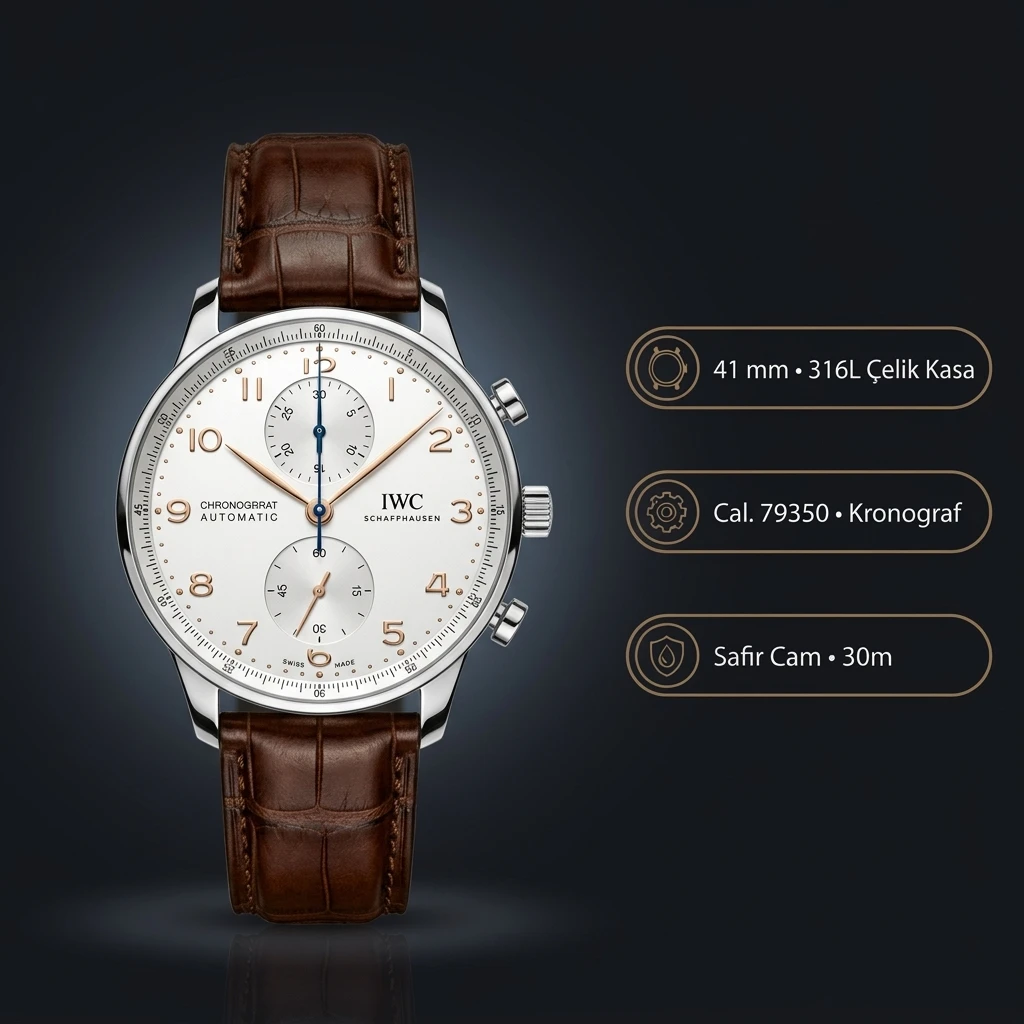IWC Aquatimer Chronograph Bronz Kasa Siyah Kadran Kauçuk Kordon Super Clone ETA Saat