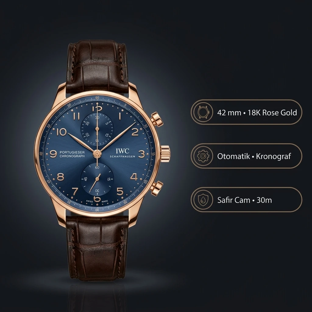 IWC Big Pilot Çelik Kasa Mavi Kadran Mavi Deri Super Clone ETA Saat