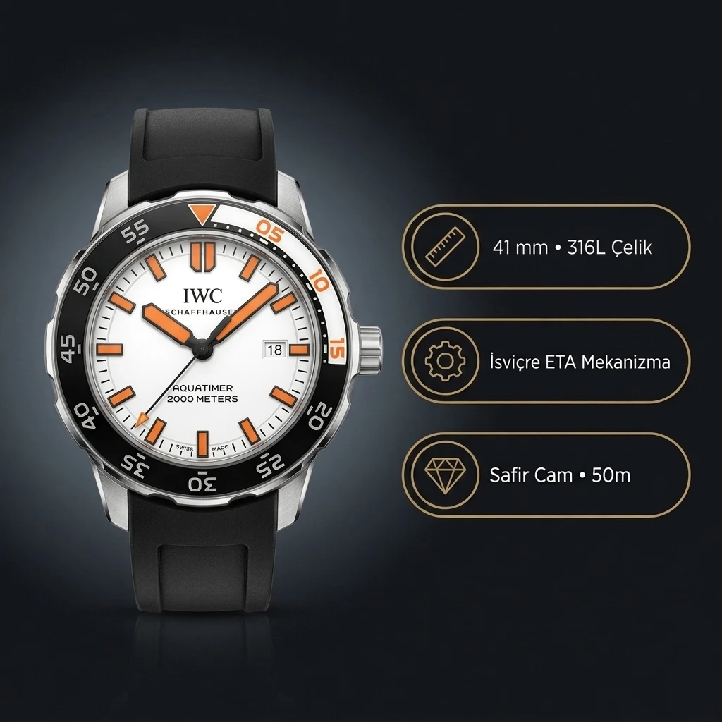 IWC - IW3568-07 Aquatimer 2000 Stainless Steel Super Clone ETA Saat