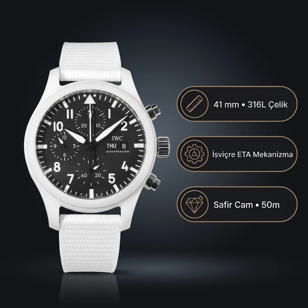 IWC Pilot Chronograph Top Gun IW389105 Super Clone ETA Saat