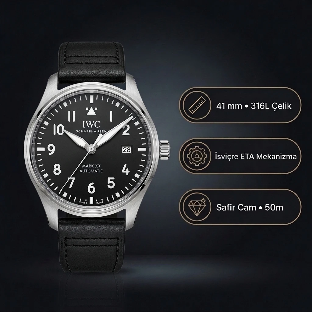 IWC Pilot Mark XVIII Black Dial IW327009 Super Clone ETA Saat