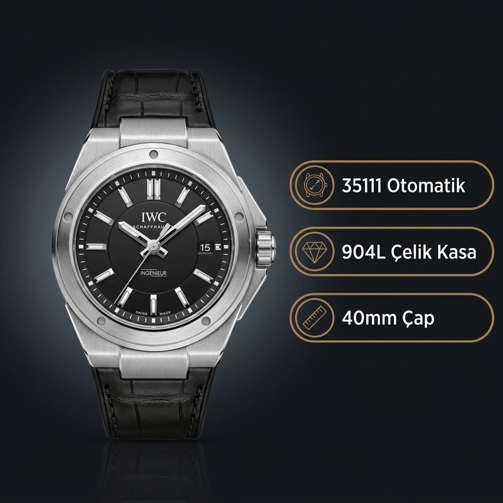 IWC Portugieser Chronograph Yeşil Kadran Siyah Deri Super Clone ETA Saat