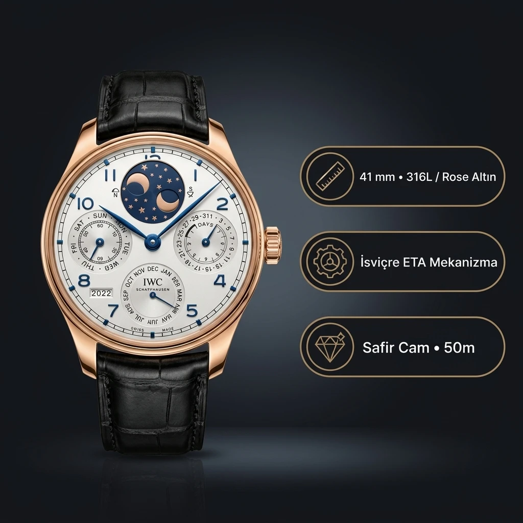 IWC Portuguese IW503405 Rose Perpetual Calendar Super Clone ETA Saat