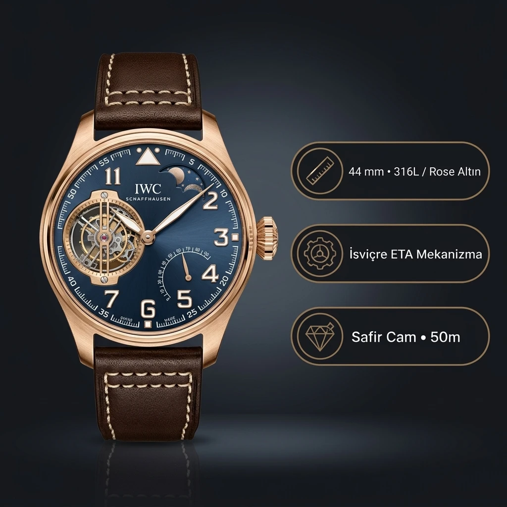 Iwc Portuguese Rose Tourbillon 44mm Super Clone ETA Saat