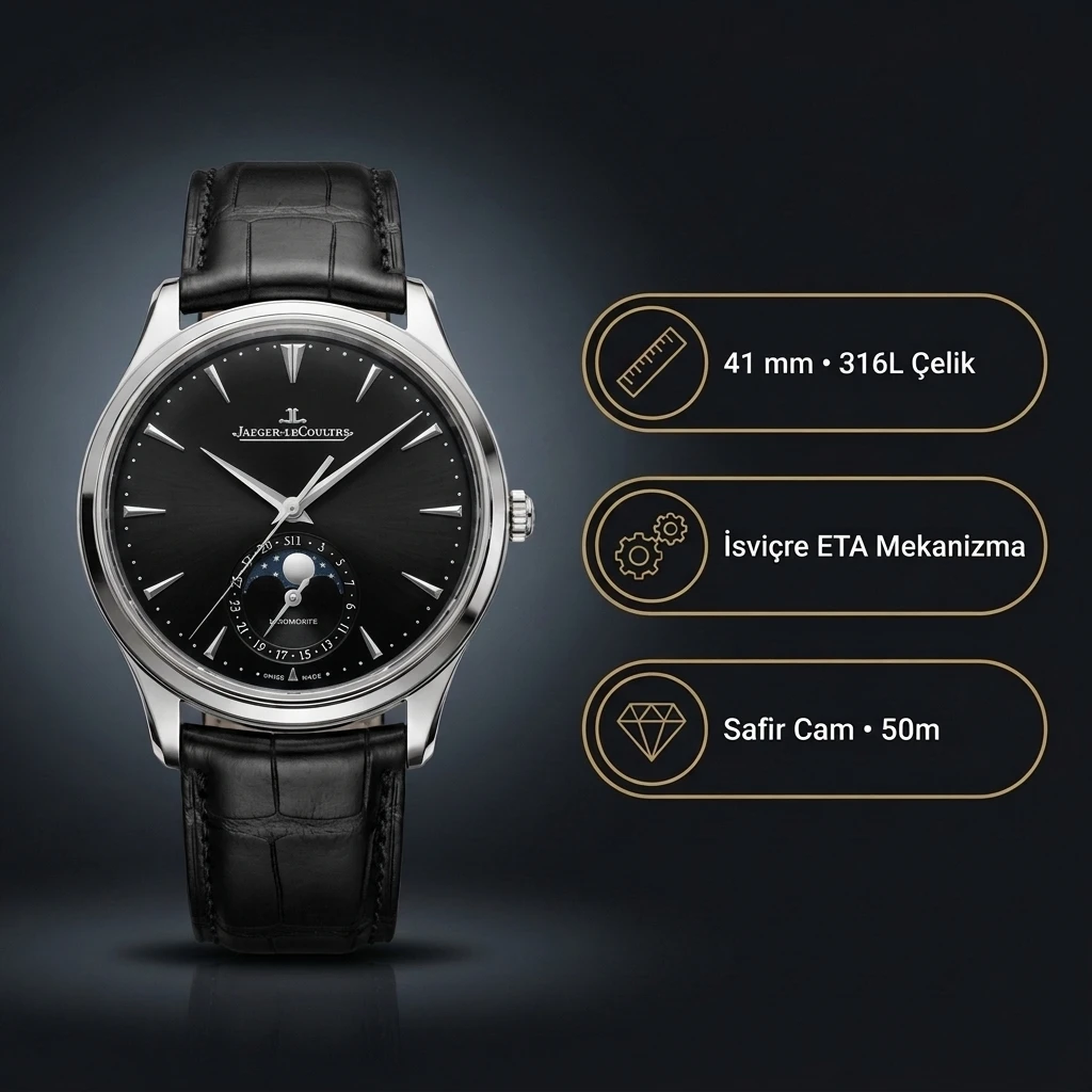 Jaeger-LeCoultre Master Ultra Thin Moon 1368471 Super Clone ETA Saat