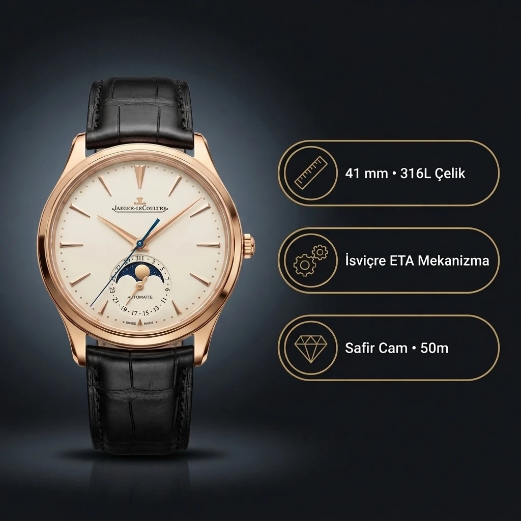 Jaeger-LeCoultre Master Ultra Thin Moon Q1362520 Super Clone ETA Saat