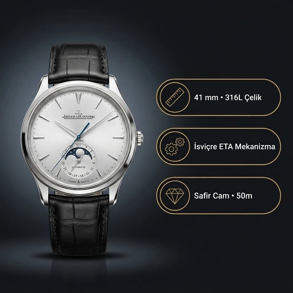 Jaeger-LeCoultre Master Ultra Thin Moon Q1368420 Super Clone ETA Saat
