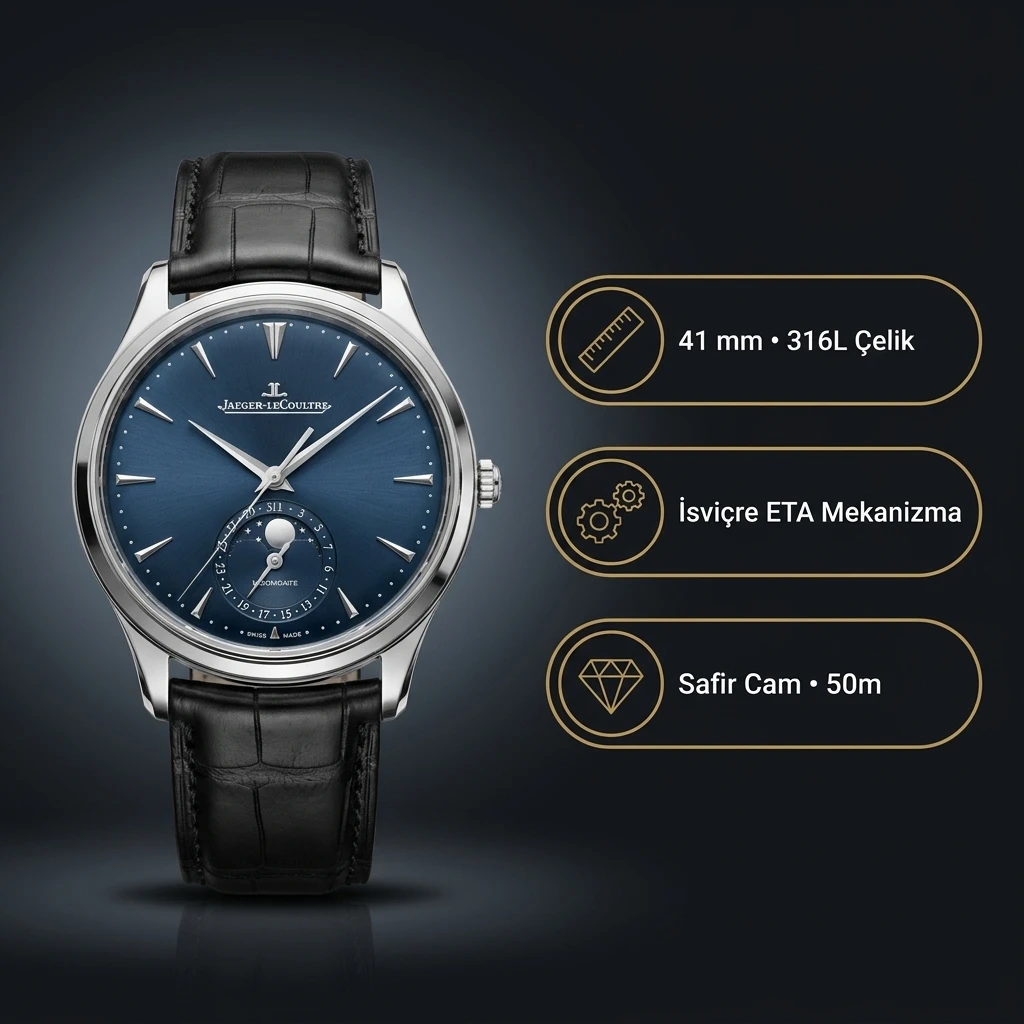 Jaeger-LeCoultre Ultra Thin Moon Automatic Master Q1368480 Super Clone ETA Saat