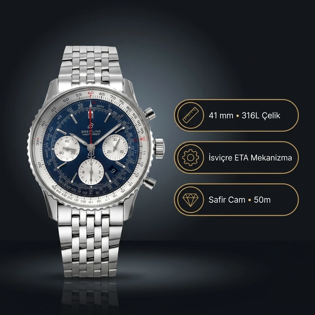 Navitimer B01 Chronograph 43 Super Clone ETA Saat