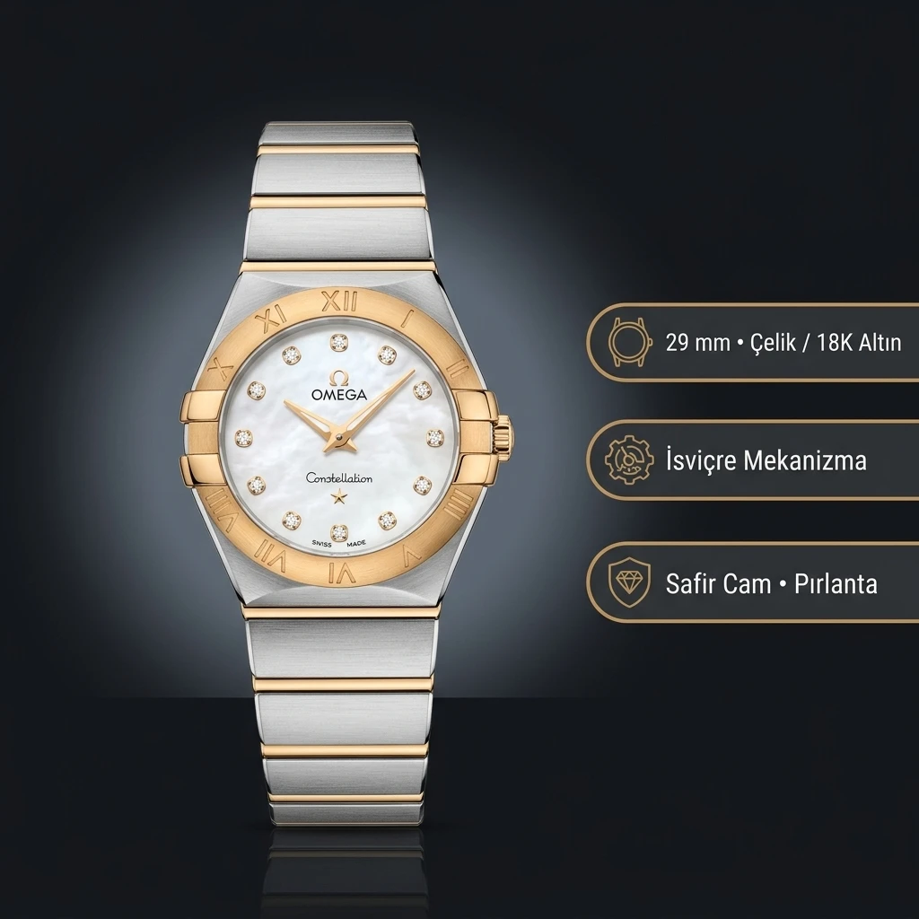 Omega 41 mm 131.20.41 Constellation Gümüş Kadran Gold Super Clone ETA Saat