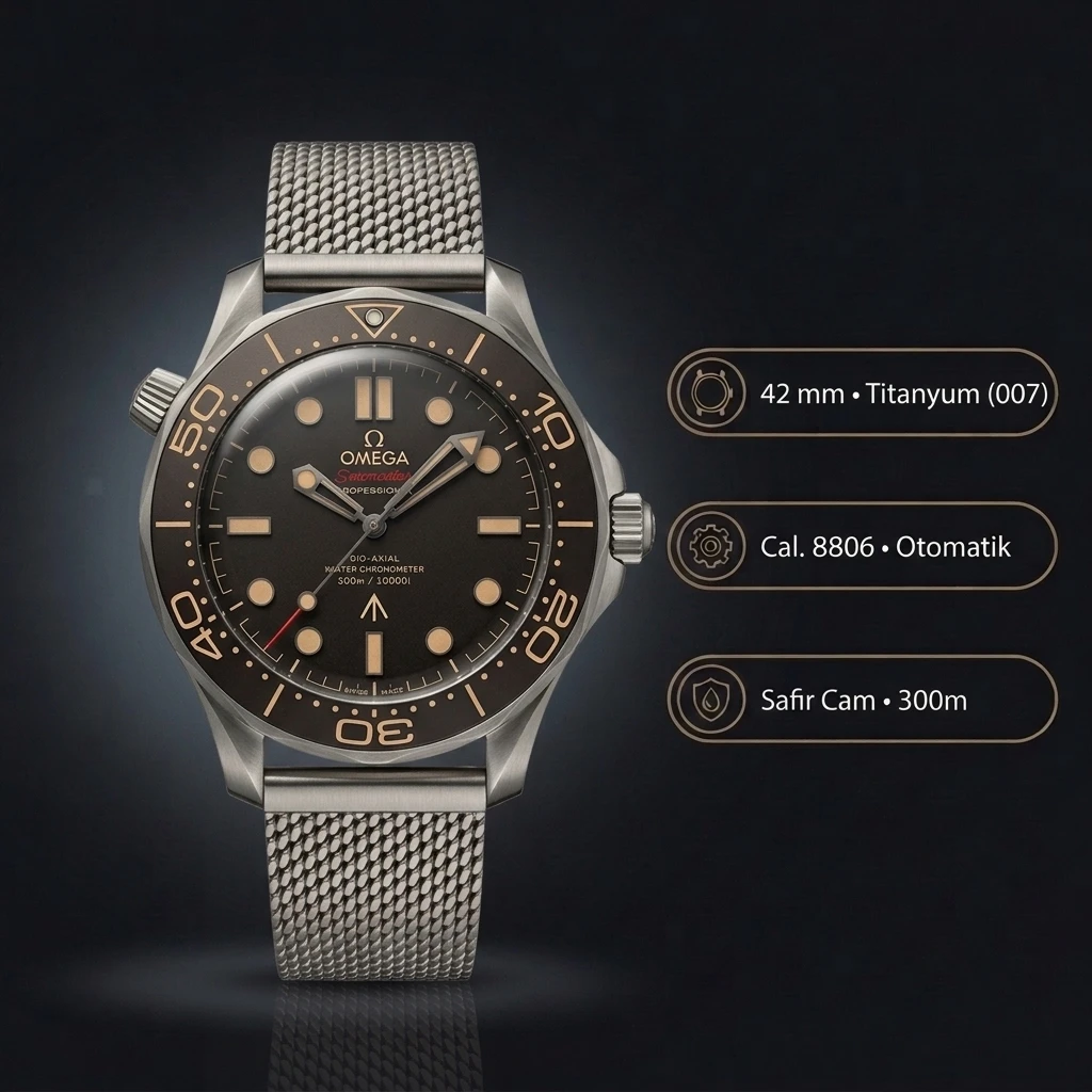 Omega 41 mm 234.30.41 Seamaster 300 Siyah Kadran Çelik Orgu Super Clone ETA Saat
