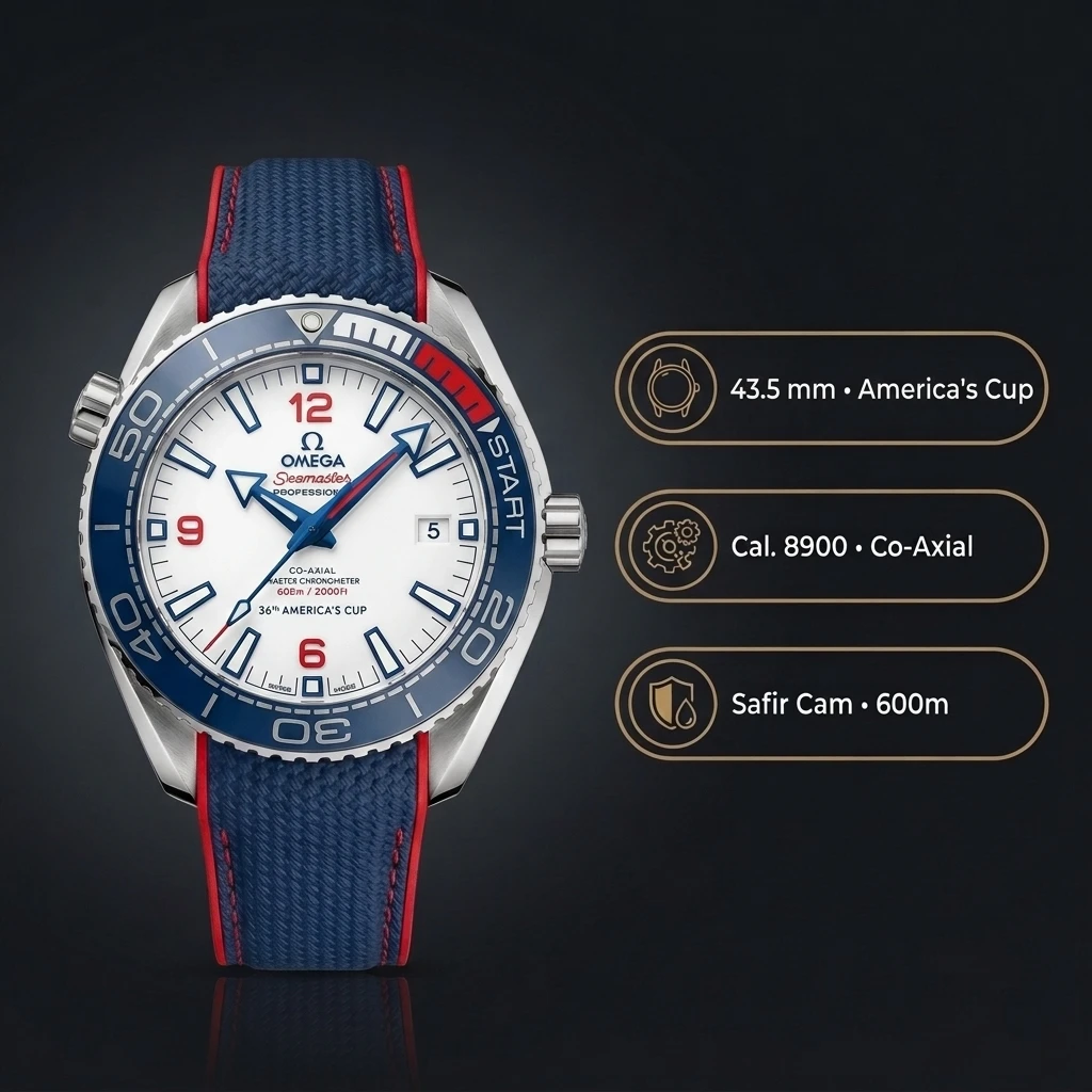 Omega 42 mm 210.30.42 Seamaster Beyaz Kadran Mavi Bezel Kauçuk Kordon Super Clone ETA Saat