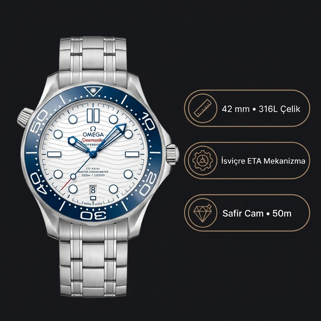 Omega 42 mm 210.30.42 Seamaster Diver 300 M Tokyo Super Clone ETA Saat