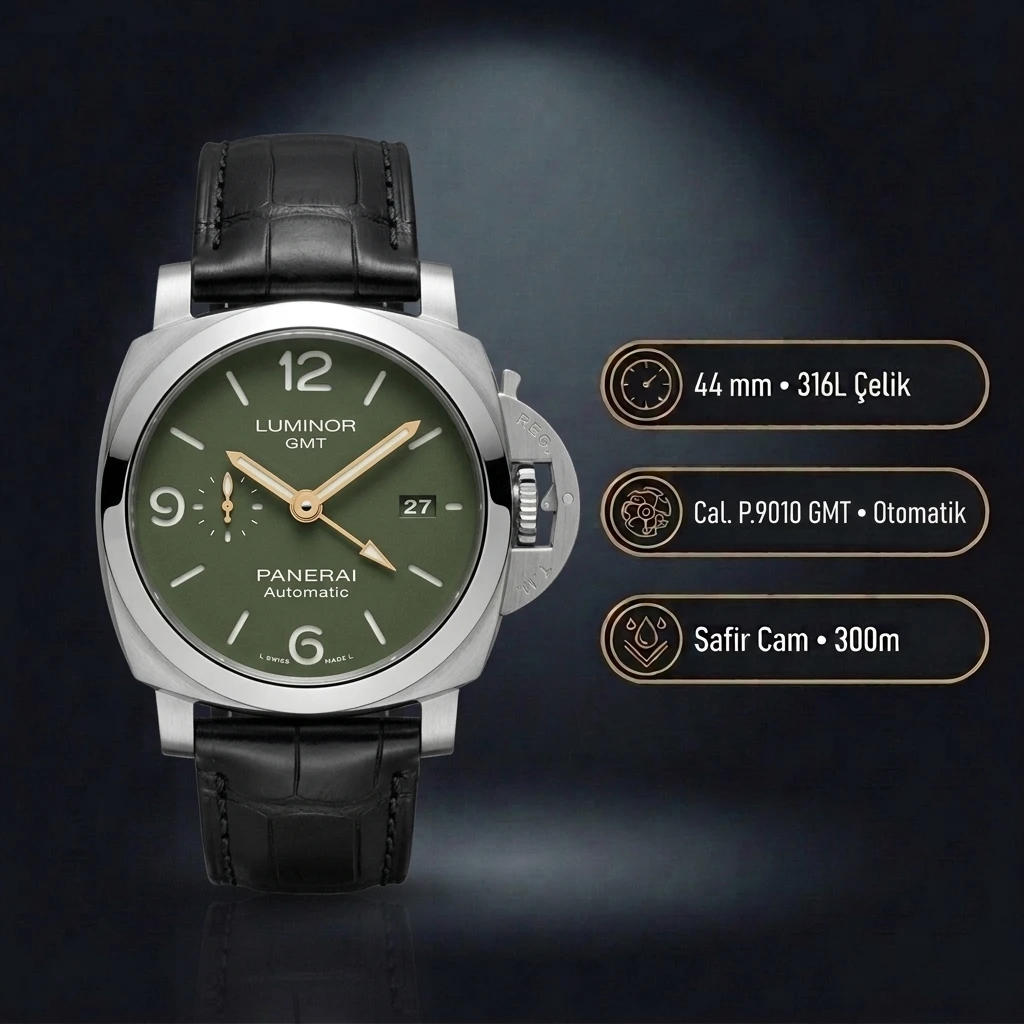Panerai 44 mm PAM01226 Luminor Marina Yeşil Kadran Doğa Super Clone ETA Saat