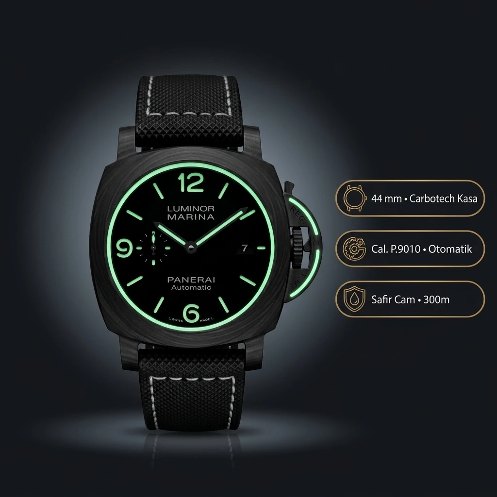 Panerai 44 mm PAM01226 Luminor Marina Yeşil Kadran Klasik Super Clone ETA Saat