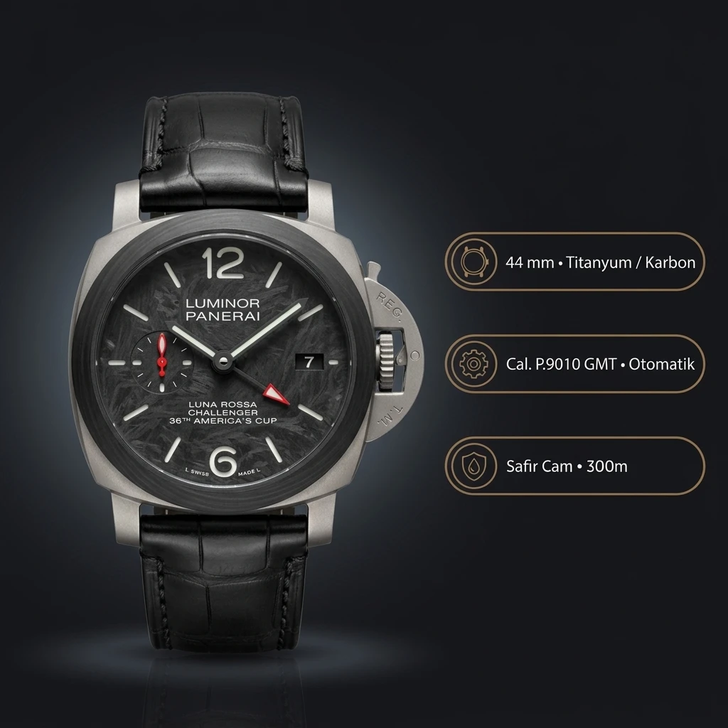 Panerai 44 mm PAM01312 Luminor Gri Kadran Super Clone ETA Saat