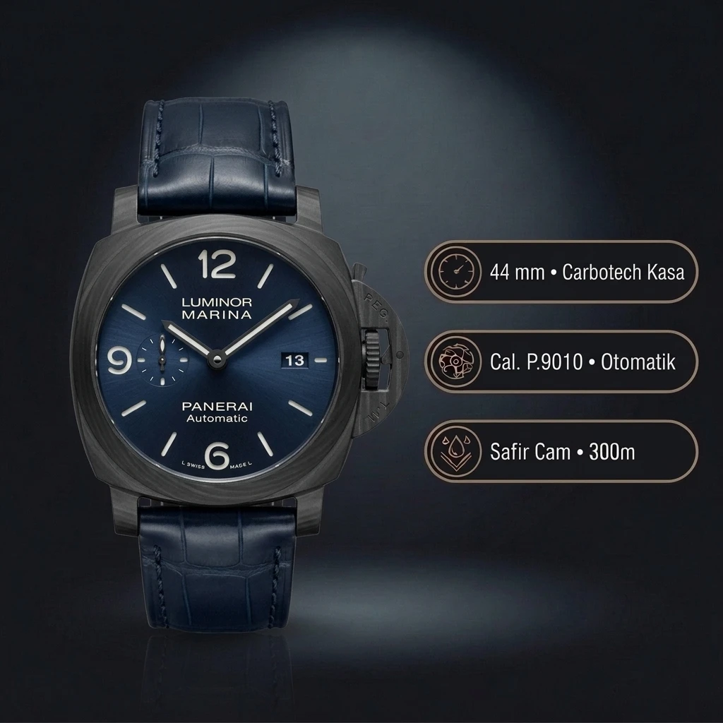 Panerai 44 mm PAM01314 Luminor Marina Mavi Kadran Deniz Super Clone ETA Saat