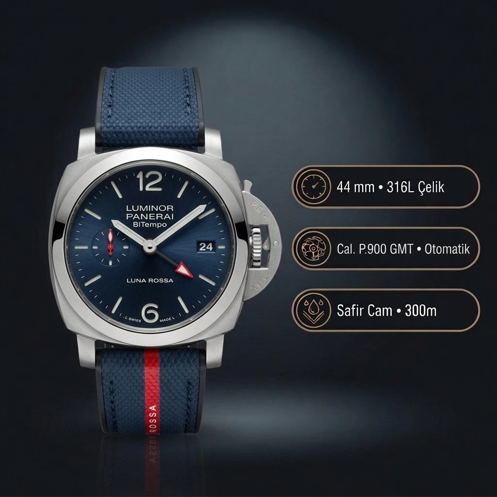 Panerai 44 mm PAM01314 Luminor Marina Mavi Kadran Gökyüzü Super Clone ETA Saat