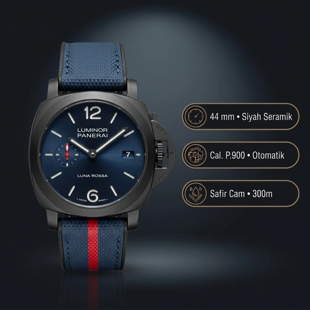 Panerai 44 mm PAM01314 Luminor Marina Mavi Kadran Zarif Super Clone ETA Saat