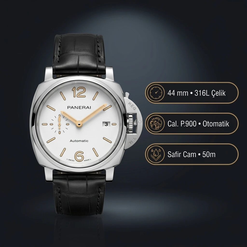 Panerai 44 mm PAM01371 Luminor Marina Beyaz Kadran Zarif Super Clone ETA Saat